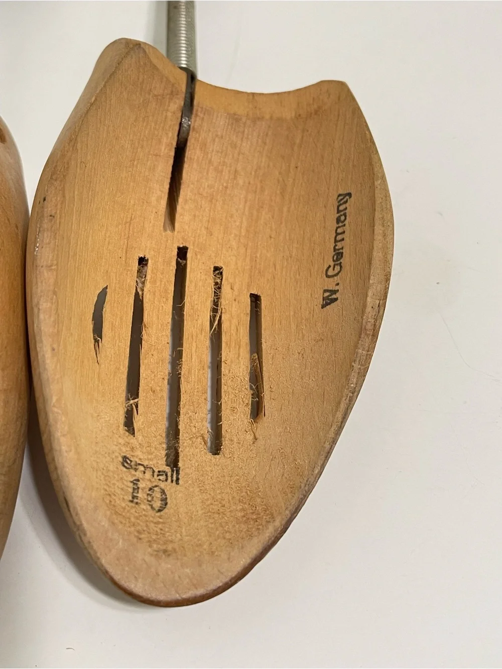 Vintage Formwell Natural Wood Adjustable Shoe Trees Foldable W Germany Small 10